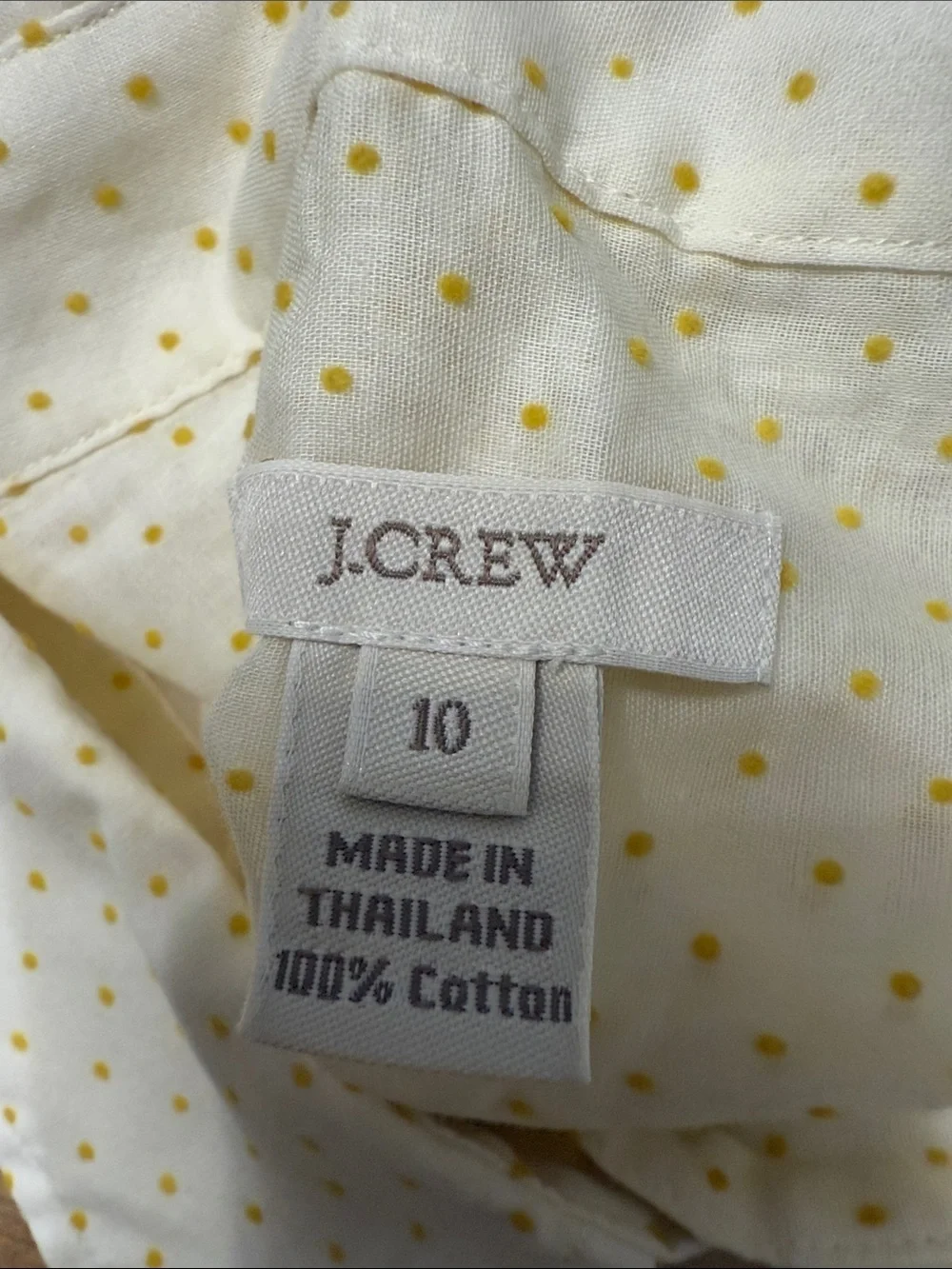 #17)  J Crew Cream Button-Up Shirt with Subtle Gold Dot Detail